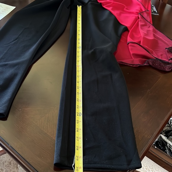 Venus Women’s Sheer overlay Jumpsuit red sparkly and black NEW size Large - Picture 10 of 17